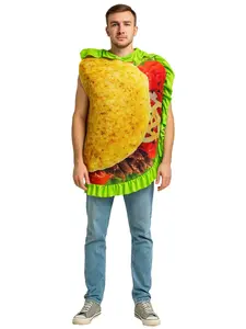 Taco Cosplay Costume for Adults Mexican Food Halloween Outfits Funny Party Performance Uniform Group Cos Role Play Dress