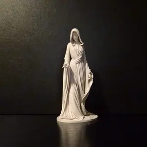 Gothic Ghost Girl Sculpture - Whisper Hooded Dress Figurine, Gothic Home Office Bookshelf Display, Atmosphere Statue, Decorative Sculptures