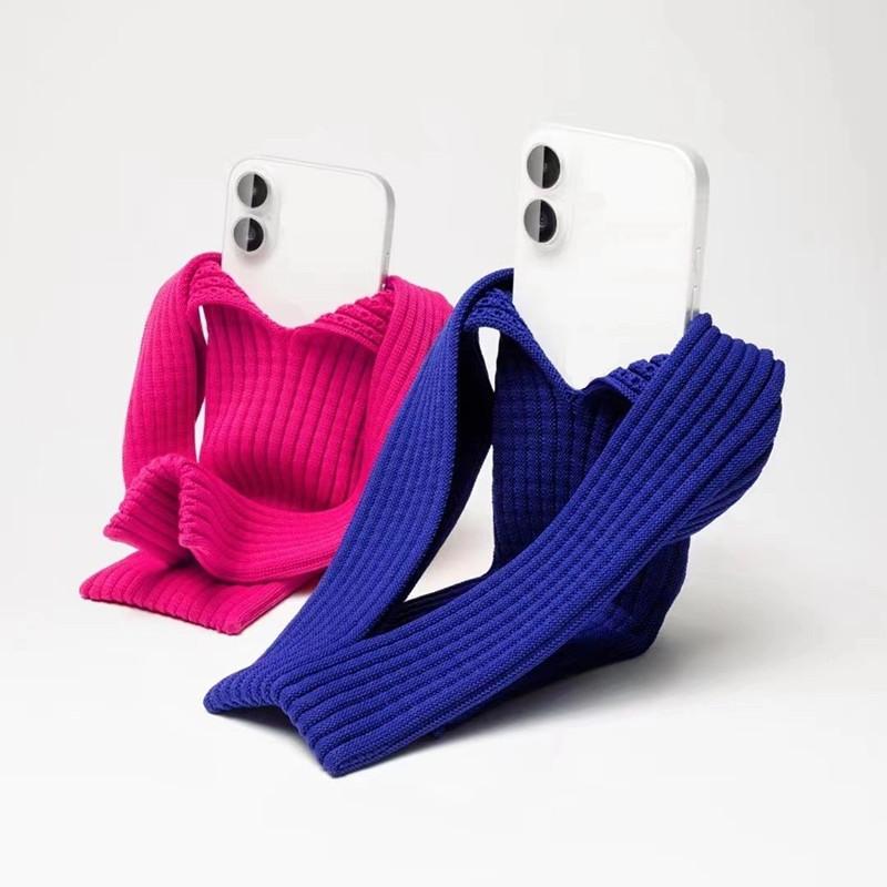 Knitted Phone Bag Anti Loss Fashionable Folding Phone Bag,Phone pocket handbag, phone hanging rope