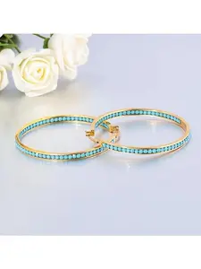 14K Gold Plated Turquoise Hoop Earrings for Women Dainty Large Beaded Boho Jewelry Gift for Her Mom Friend Trendy Turquoise Earrings