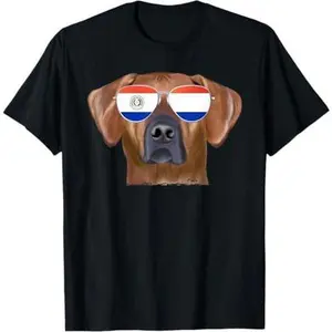 Rhodesian Ridgeback Dog New Paraguay Flag Sunglasses T-Shirt