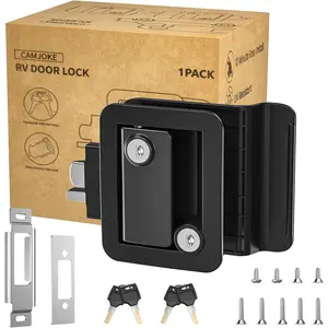 RV Door Lock for Travel Ts with Paddle Deadbolt, Camper Entry Door Latch, RV Lock Replacement Kit with  Keys, for Cargo Hauler Horse T Truck ( Lock  Keys)