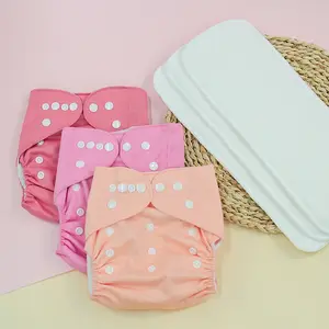 Reusable Washable Diapers Set, Medium Size 5-12kg, Soft Breathable Fabric, Protects Mom & Baby Skin, 4/6 Pieces Pack