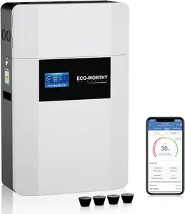 ECO-WORTHY 48V 100Ah Wall-Mount Indoor LiFePO4 Lithium Battery with Conduit Box, Bluetooth & WiFi, Low-Temperature Protection, for Off-Grid Systems, Home Backup Power