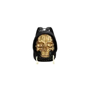 Halloween 3D Skull Rivet Backpack, Unisex Spooky Design Bag for Men & Women, Perfect Halloween Accessory for Casual