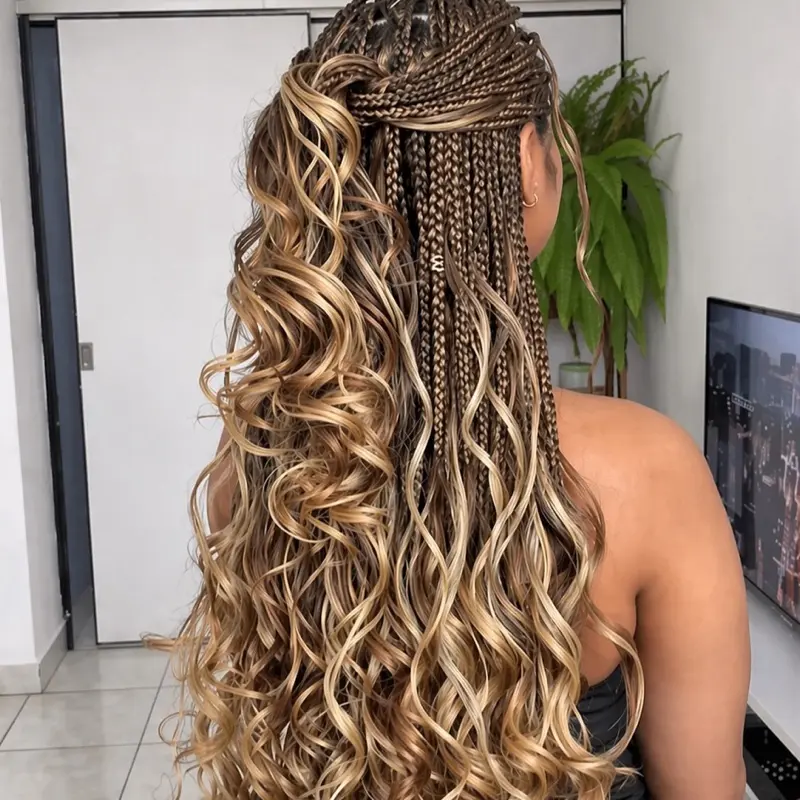 3 packs of French Curl Braiding Hair, High-Quality Braiding Hair Curly Synthetic Hair Synthetic Fiber Hair