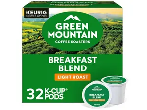Green Mountain Coffee Roasters Breakfast Blend Keurig Single-Serve K-Cup Pods, Light Roast Coffee, 32 Count