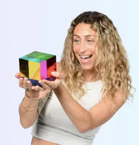 The Mega CMY Cube - Cyan, Magenta & Yellow Optical Color Cube - Teaches Subtractive Color Mixing - Educational STEAM & Sensory Tool