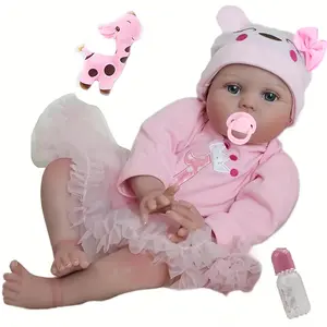 20" Reborn Doll Handcrafted Soft Body Vinyl Material Hand Painted Details Adorable Ruddy Cheeks Posable Limbs for Easy Dressing Companion Toy Educational Playmate Perfect for Birthdays Christmas Gifts and Playmates Collectible Doll