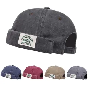 Washed denim Beanies cap for men BROOKLYN label snapback cap Hip hop vintage cap