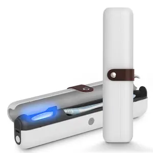 Portable UV Travel Sanitizer Box, Mini Sterilization Case for Toothbrushes & Chopsticks, 99.99% Kills E.Coli & Germs, Rechargeable Waterproof, Prevents Bacteria, Protect Oral Health, Perfect for Trips, Camping & Daily Use Sterilizing