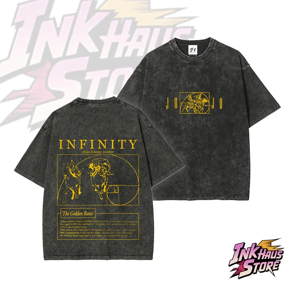Johnny Joestar jojo sbr Steel ball run golden ratio Golden Spin -- Short Sleeve Cotton Unisex Retro Wash Tee