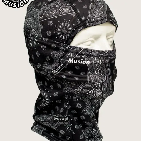 Musion Original Racing Balaclava, Fashion Print Mask Headgear, Outdoor Sports Bicycle Motorcycle Rider, Fall & Winter Casual Paisley Design, Balaclava Masks