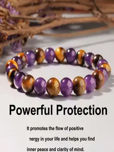Natural Tiger Eye Bead Bracelet, Natural Materials, Strong Protection Bracelet, Positive Energy, Fashionable Versatile Design, Trendy Jewelry, Perfect for Daily Wear, Ideal Gift for Friends