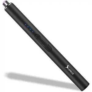 Electric Lighter Arc Windproof Flameless USB Rechargeable Lighter with Safety Lock (Black)