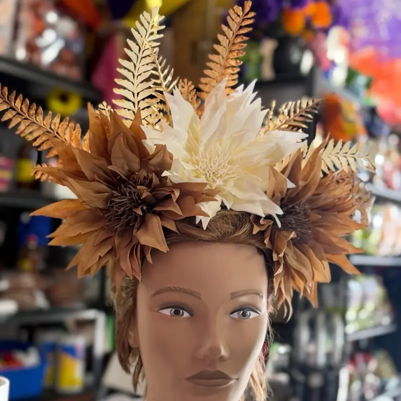 Beautiful Vibrant Catrina Head crown for Dia de los Muertos