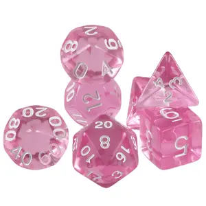 7 Transparent Color Dice Set, Multi-Sided Board Game Dice, Ideal for DND Role-Playing Games, Party Games, and More