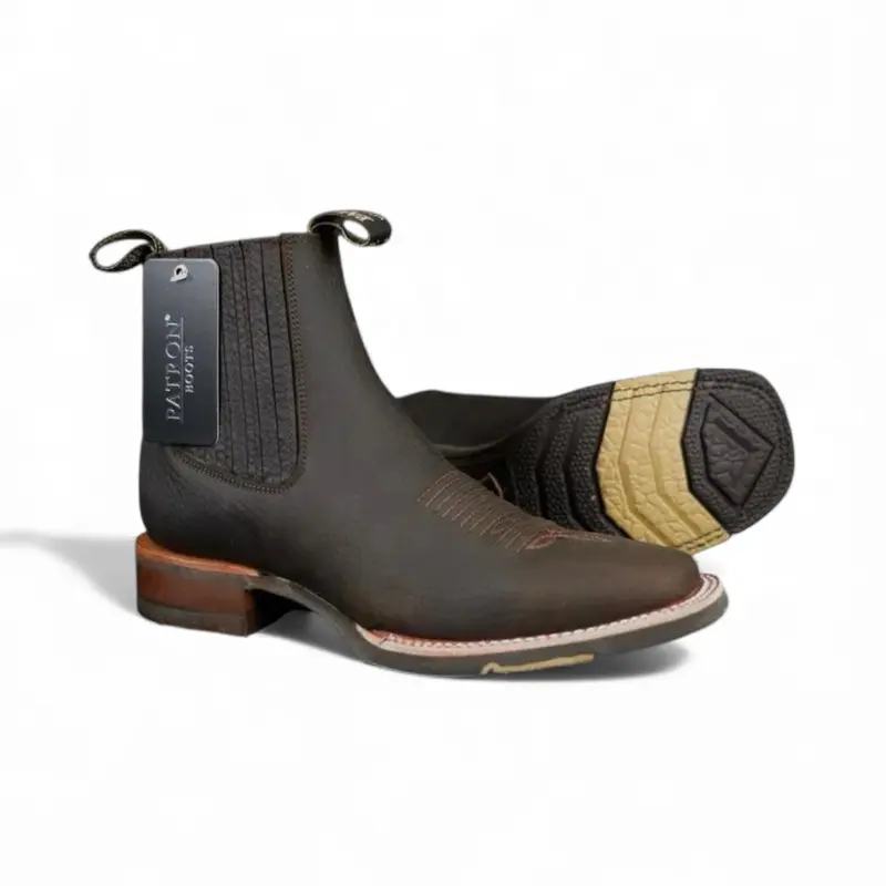 Botin Punta Cuadrada Chocolate S/ de Hule