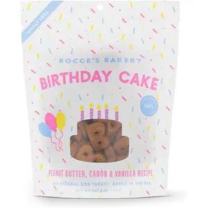 Bocce’s Bakery Birthday Cake Dog Treats All-Natural Peanut Butter Vanilla Biscuits