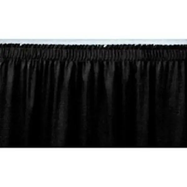 National Public Seating B212471 4 ft. Shirred-Pleat Skirting for 8 in. Stage - Black