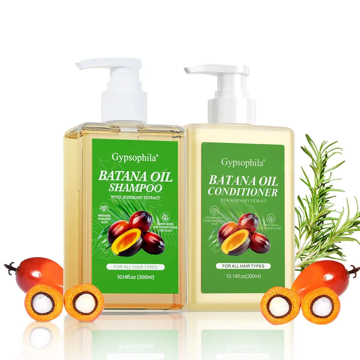 Gypsophila Batana Oil Hair Care Set - Shampoo & Conditioner Duo with Rosemary Extract for All Hair Types Repair Hydrate Smooth Daily Haircare Gentle Nourishing Smoother  #Summervibes
