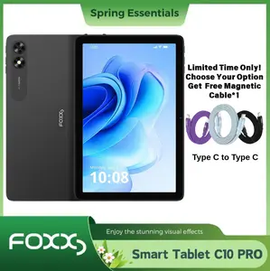 【C10pro】(FREE SIM CARD) FOXXD Unlocked Android 15  Smart Tablet with Phone Function – 10.1" HD Display, 8MP Camera, 4GB+64GB Expandable to 1TB, MediaTek Quad-Core, 5000mAh, Bluetooth – Study, Office, Gaming, Travel, Gift for Students & Tech Enthusiasts