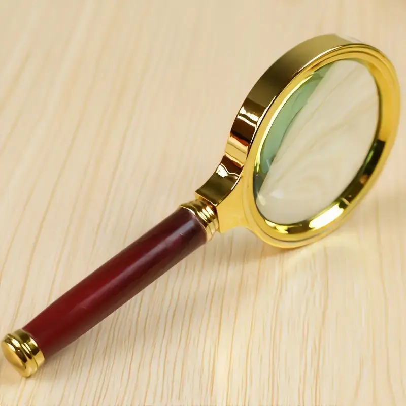 High-Definition Metal Handheld Magnifier, 50x Magnification, Ergonomic Handle, No Power Needed, Ideal for Reading Books, Newspapers, Outdoor Science Activities, Handheld Magnifying Glass