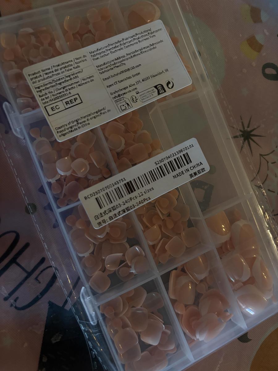 Item: 12 sizes, White French Deep Arc 03-240Pcs