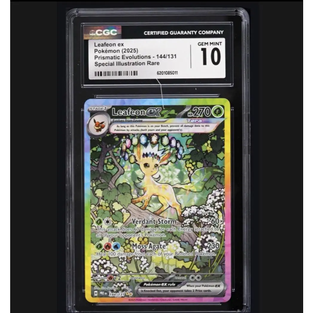 Pokémon 2025 Prismatic Evolutions #144 Leafeon EX CGC 10 Gem Mint Special Illustration Rare Card