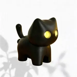 LED Light Black Cat Keychain - Durable Metal Cute Glowing Kitty Key Ring, Mini Night Light Bag Charm for Cat Lovers, Unique Party Gift for Backpacks, Purses, Keys