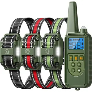 Dog Training Collar with Remote, 2600FT Range,4 Training Modes Beep, Shake, Safe Shock, LED Light,Rechargeable IPX7 Waterproof for All Breeds Sizes, withThree Receiver Collars for 3 Dogs