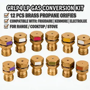 Propane Conversion Kit Brass Orifice 12PCS With Instructions For Gas Range Cooktop Stove