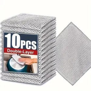 30-Count Double Layer Dishwashing Cloths Set – Non-Scratch, Super Absorbent Reusable, Washable Microfiber Cleaning Cloths for Kitchen Cookware, Dishes, Wire Cleaning