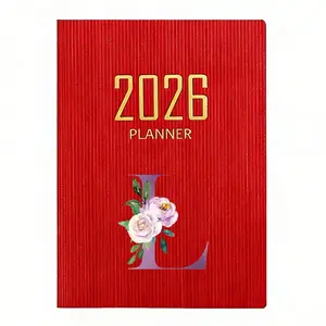 A7 Couple Activity Plan Manual, English Annual Planner 2026, Textured PU Creative Daily Planner, Desktop Date Calendar