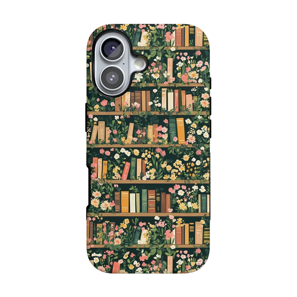 Casely iPhone 16 Plus Case | Book Nook | Floral Library | Bold Protective Design | Compatible with MagSafe