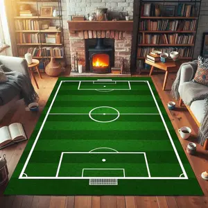 Creative Football Field Pattern Super Soft Rug, 1 Count Non-slip Soft Floor Mat, Decorative Carpet for Home Living Room Bedroom Dormitory