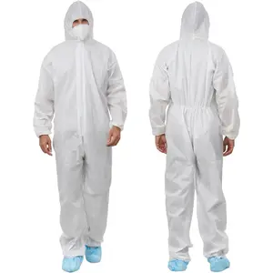 Pack of 12 Hazmat Suits Disposable Coveralls with Hood Breathable White Painters Suit Size Medium to 3X-Large