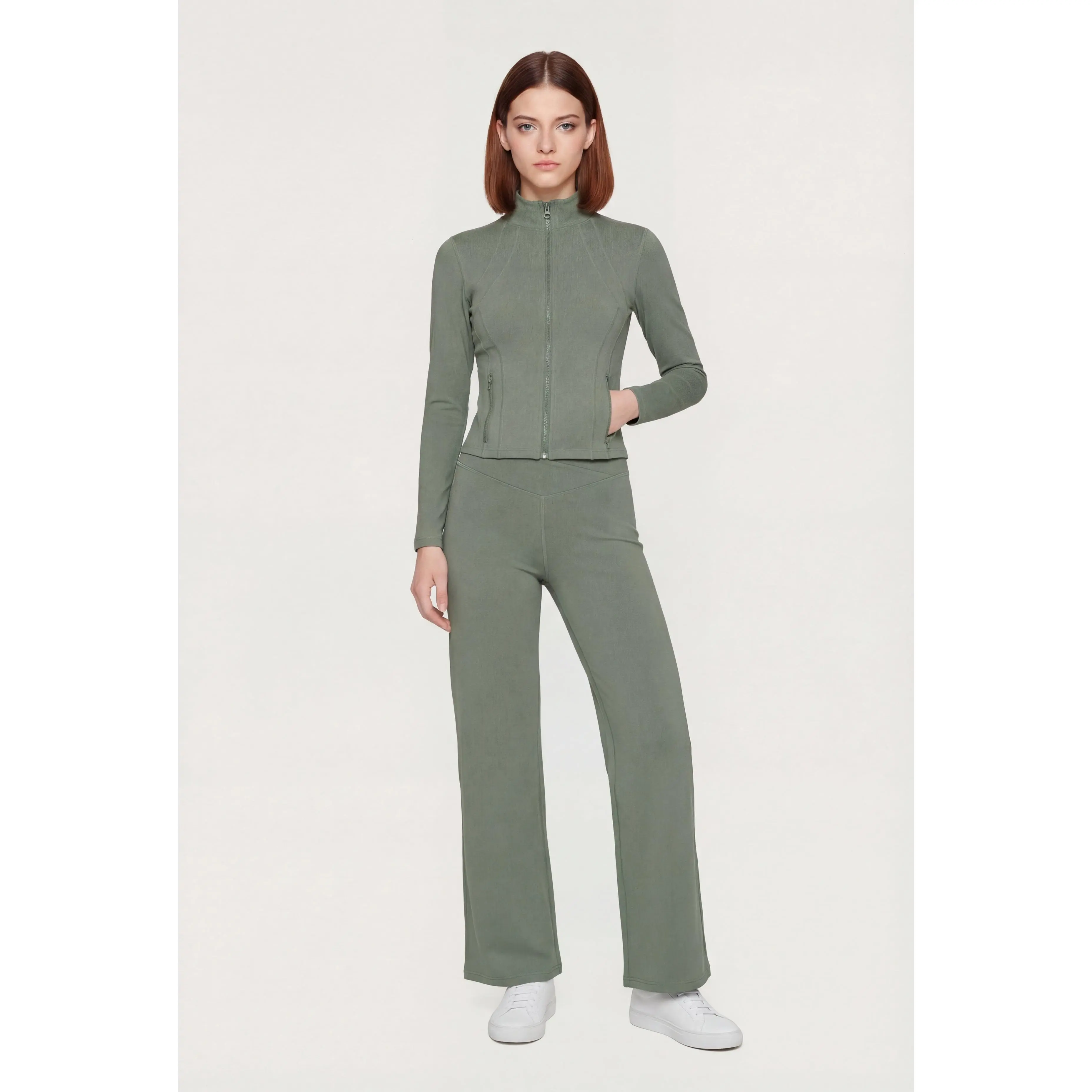 Criss Cross Waist Straight Leg Leggings