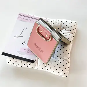 PU Leather Ring Holder Folding Portable Phone Case with Spring Buckle Hook Anti-Drop Protection, Compatible with Galaxy Z Flip, Fold, Vivo X Flip, Huawei P50, Oppo Find N3, Xiaomi, Moto Razr 60 Ultra