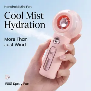 Portable Handheld Turbo Cooling Fan: 2-In-1 With Two Misting Modes, Multiple Adjustable Speeds, USB Charging, Air Turbine Technology, For Outdoor, Travel, And Work
