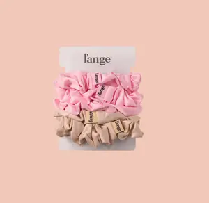 L'ANGE HAIR - Luxe Satin Scrunchies - 5-Piece Medium Set, Softness for Frizzy Hair, Prevents Creasing, Ideal for Medium to Long Lengths