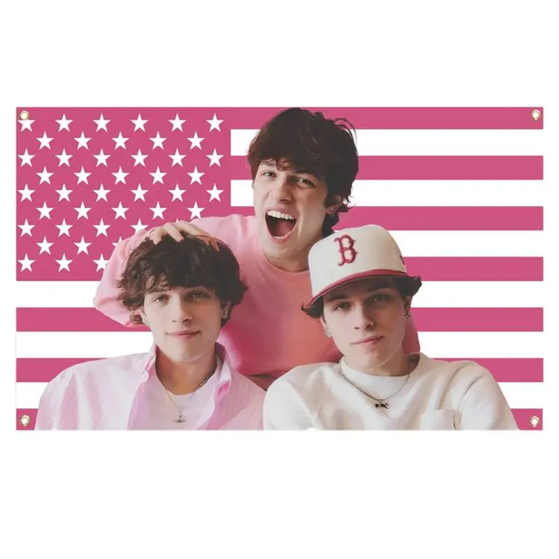 Sturniolo Triplets Fabric Flag Banner Tapestry, 3x5Ft American Modern Stripe Design, Fade-Proof Colors Suit Outdoor Patios, Wall Hanging for College Dorm & Bedroom Home Decor, Banners