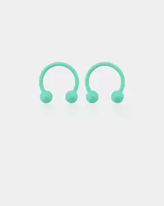 Macaron Green Horseshoe Septum Ring Set