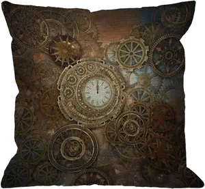 Transform Your Home into a Steampunk Wonderland with This Antique Machinery Throw Pillow Cover 18 x 18