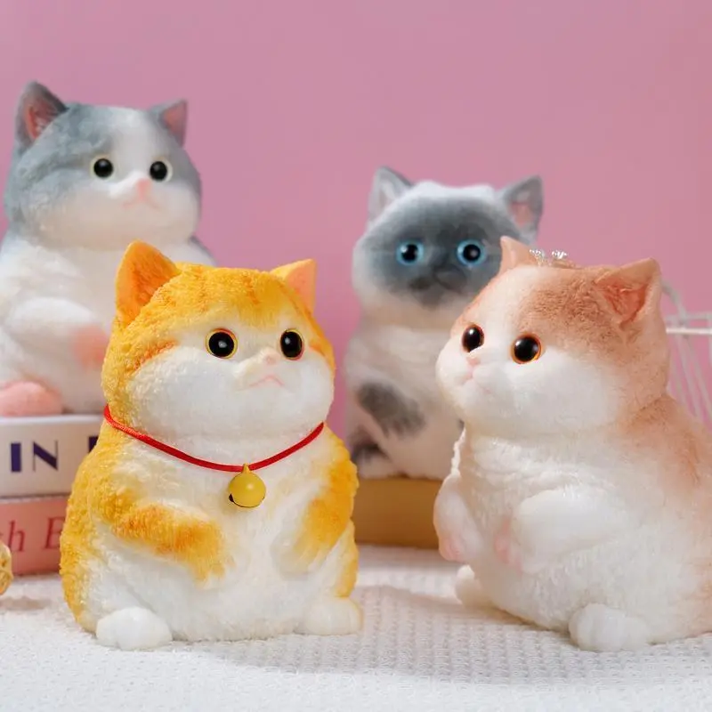 Silicone Squishy Cat & Dog Toy3.54x2.36 Inches Handmade Hyper-Realistic Kawaii Squeeze Toy, Stress Relief Autism Sensory Fidget Toy