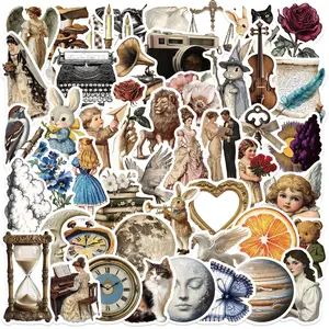 50 Cartoon Retro Art Aesthetic Graffiti Series Stickers, Suitable for Laptops, Bumpers, Skateboards, Water Bottles, Computers, Phone Cases, School Decorations, Etc. Decorative Stickers Are Scratch Resistant and Suitable for Various Scenarios