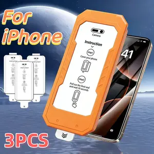 3-Pack iPhone Screen Protector, Protective HD Tempered Glass, Ar Coating, 9h Hardness, Dust-Free, Bubble-Free, Anti-Fingerprint, Easy Install, Scratch-Resistant, Smartphone Protection Accessories