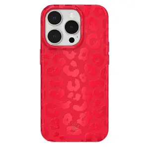 Red leopard print iPhone case - eye-catching. Compatible with iPhone 17-11, Pro Max, Pro Plus and Samsung S25-22, with shockproof protection.