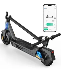 20MPH Max Speed E8 Pro Max Electric Scooter 500W Brushless Motor 8.5 Inch Explosion Proof Tires 10.4Ah Battery 220 Lbs Max Load 3 Speed Modes Foldable City Commuter App Control Front Rear Lights