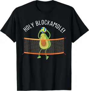 100% Cotton Holy Blockamole Volleyball Cute Funny T-Shirt